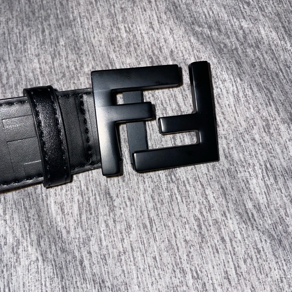 Fendí Black Double-F F Belt with Matte Black Hardware